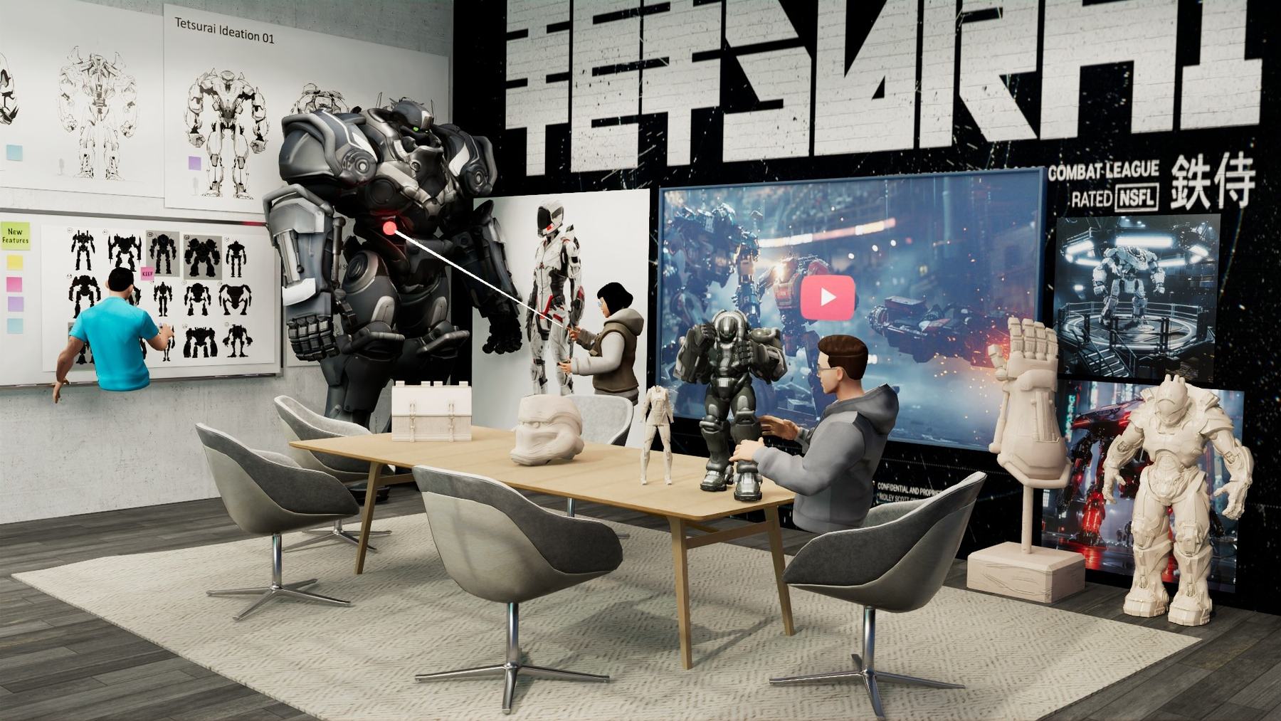 A campaign war room in reTHINK with strategy and reference walls